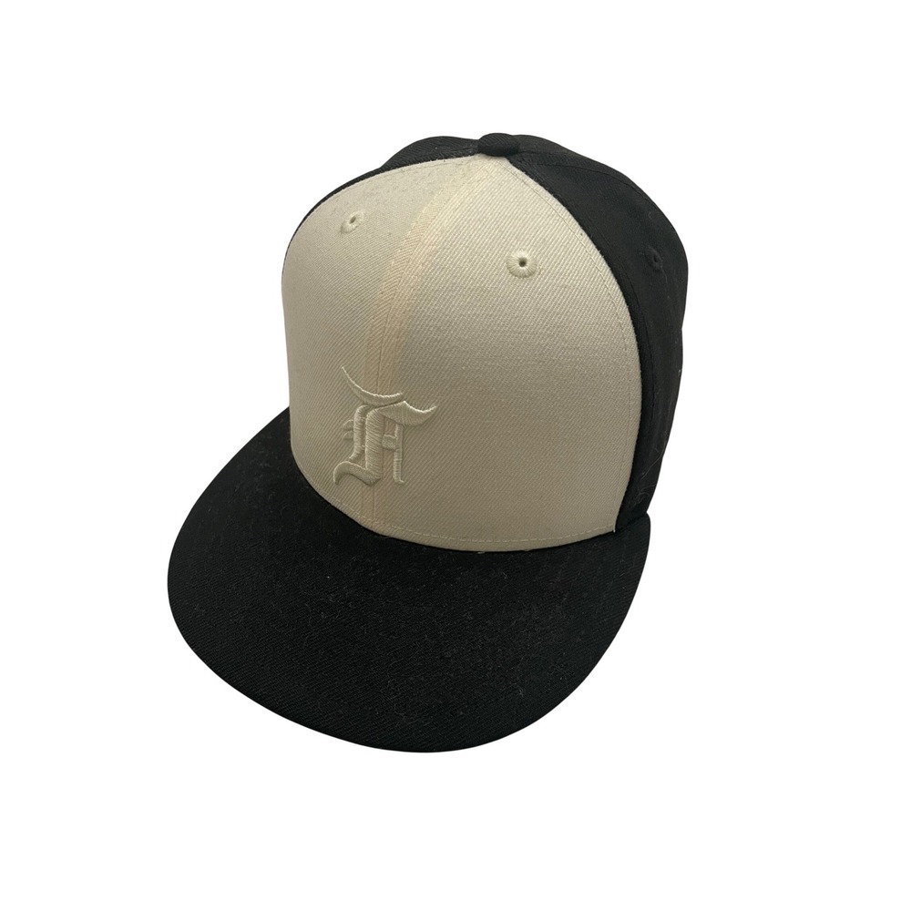 Fear of God Essentials New Era Wool Fitted Hat 7 Black Cream‎ 59FIFTY Cap